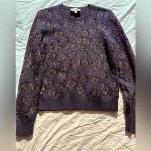 & Other Stories Navy and Gold Textured Sweater